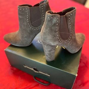 Ralph Lauren Charcoal Suede Booties